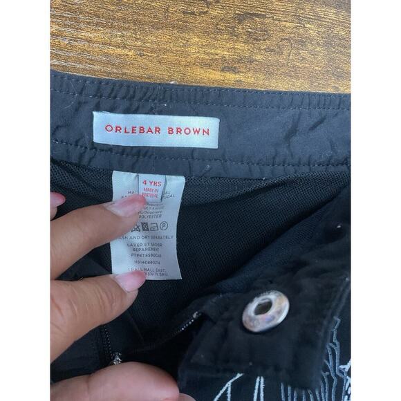 Orlebar Brown Swim Shorts NYC New York City all over print boys size 4 black - Picture 4 of 9